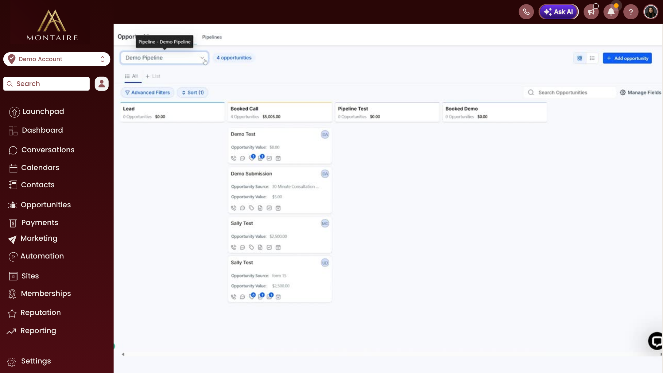 Sales Pipeline screenshot